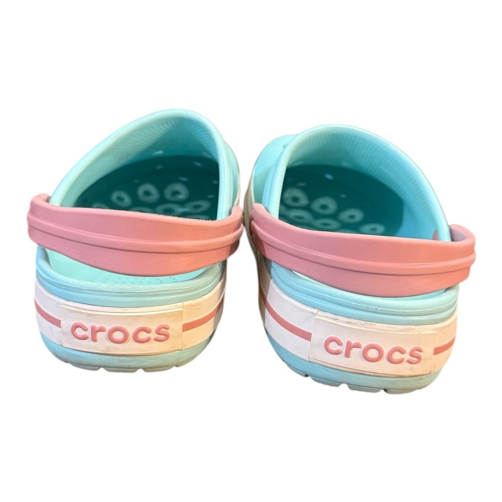 Crocs Crocband Clog Ice Blue / White / Pink Women’s Size 9 Men’s Size 7 - Picture 2 of 8